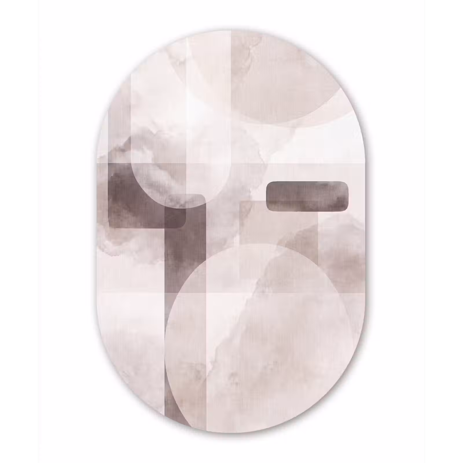 aluminium oval wall art - Abstract Shapes - Beige - Abstracte vormen - Beige Wandcirkel Ovaal Aluminium middel