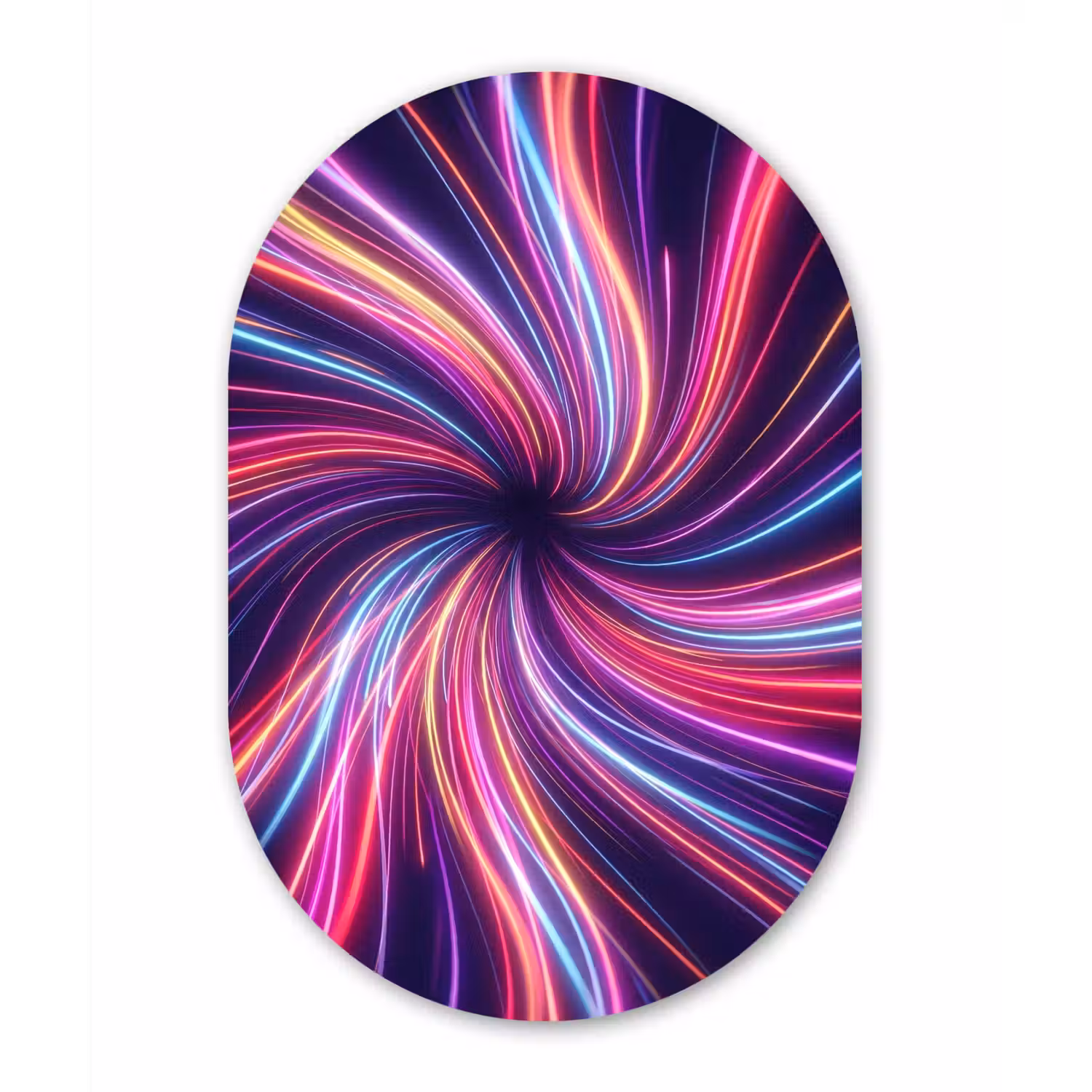 Abstract - Swirl - Futuristic - Neon Wandcirkel Ovaal Aluminium middel -3d