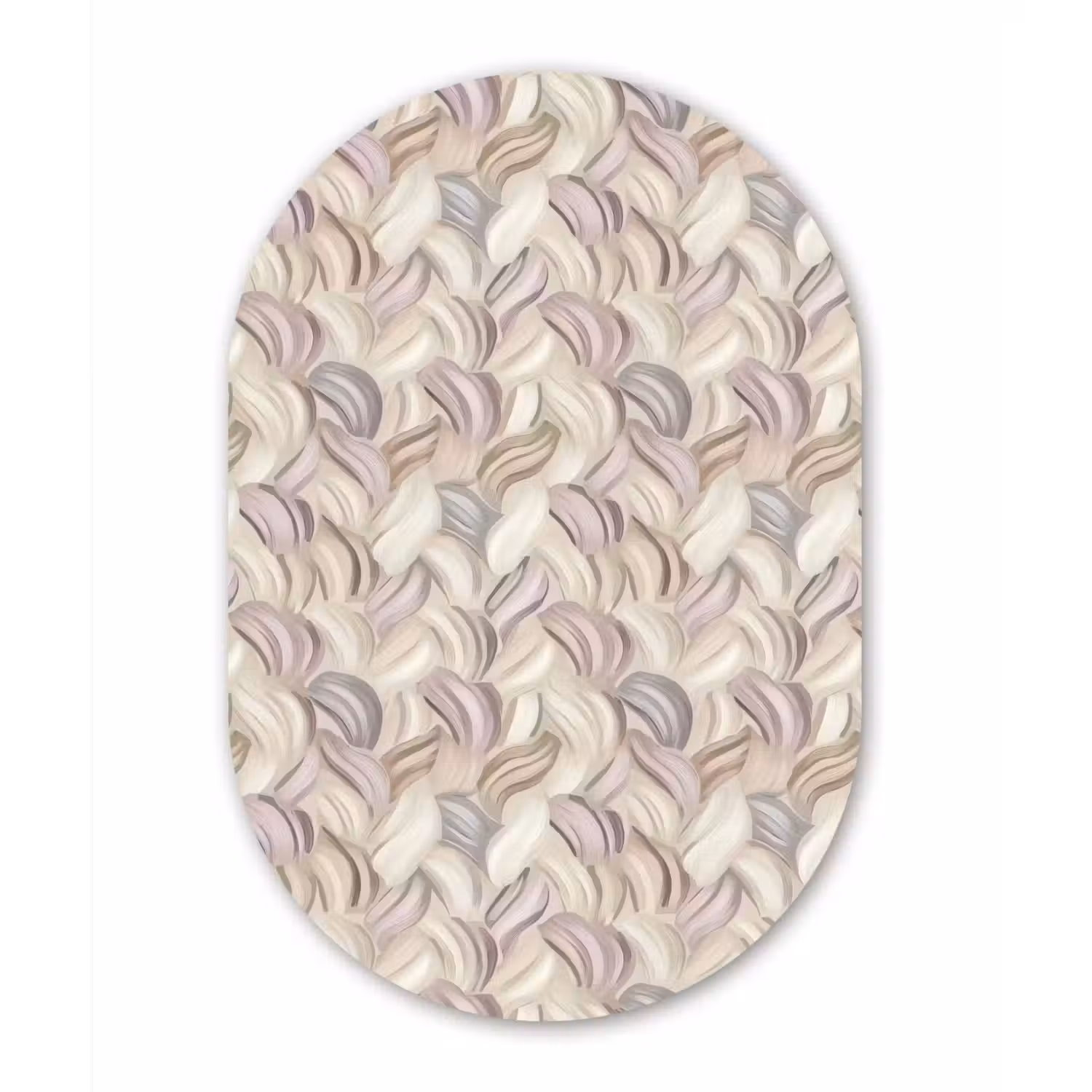Abstract - Golvend - Pastel Wandcirkel Ovaal Aluminium middel 839 -3d