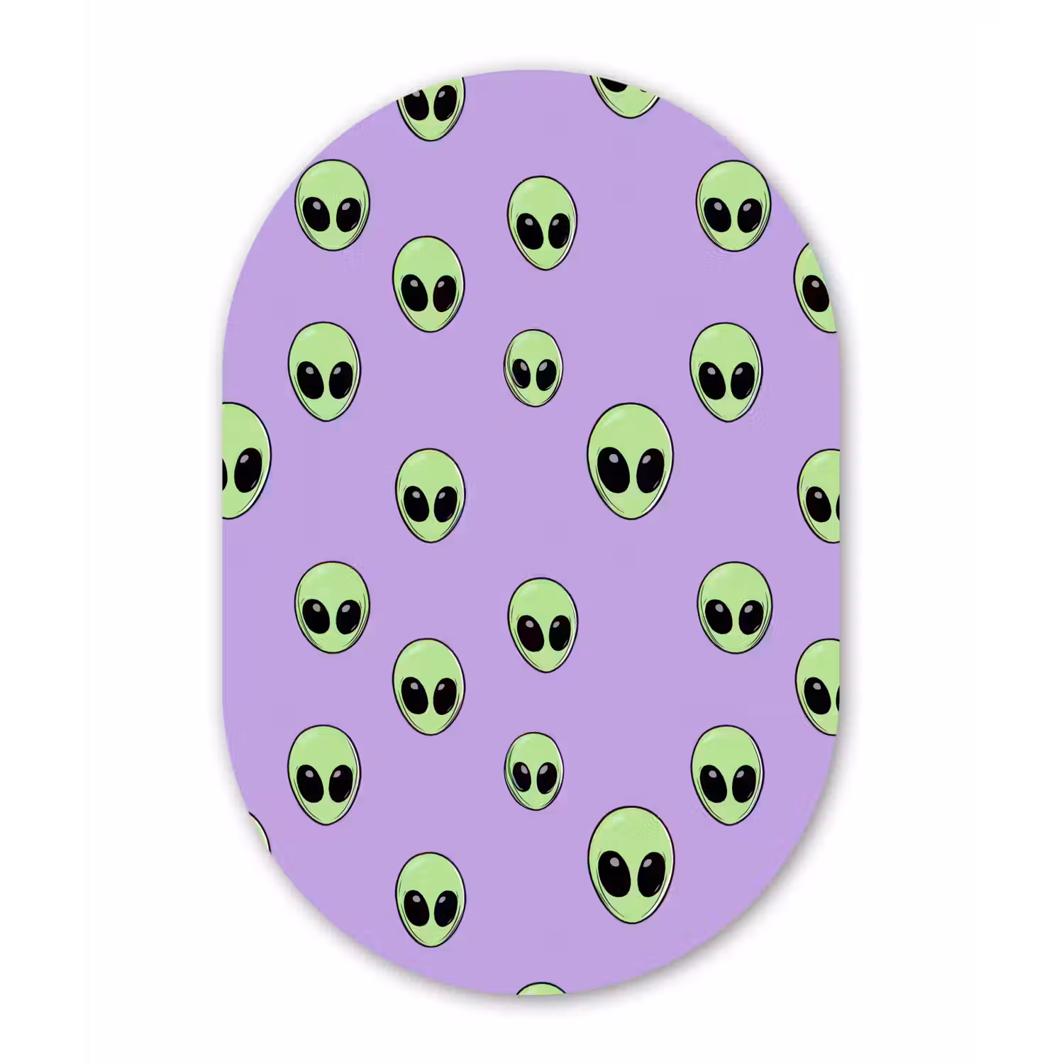 Alien - Retro - Lila Wandcirkel Ovaal Aluminium middel 839 -3d