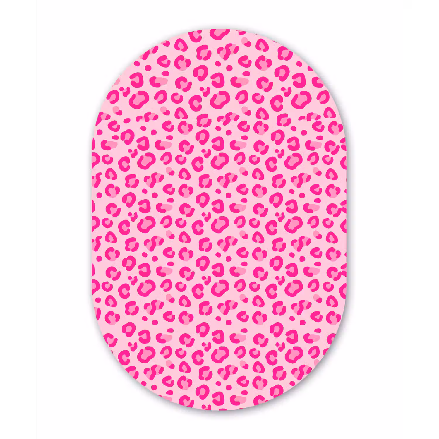 Dierenprint - Patroon - Abstract - Modern - Roze Wandcirkel Ovaal Aluminium middel -3d