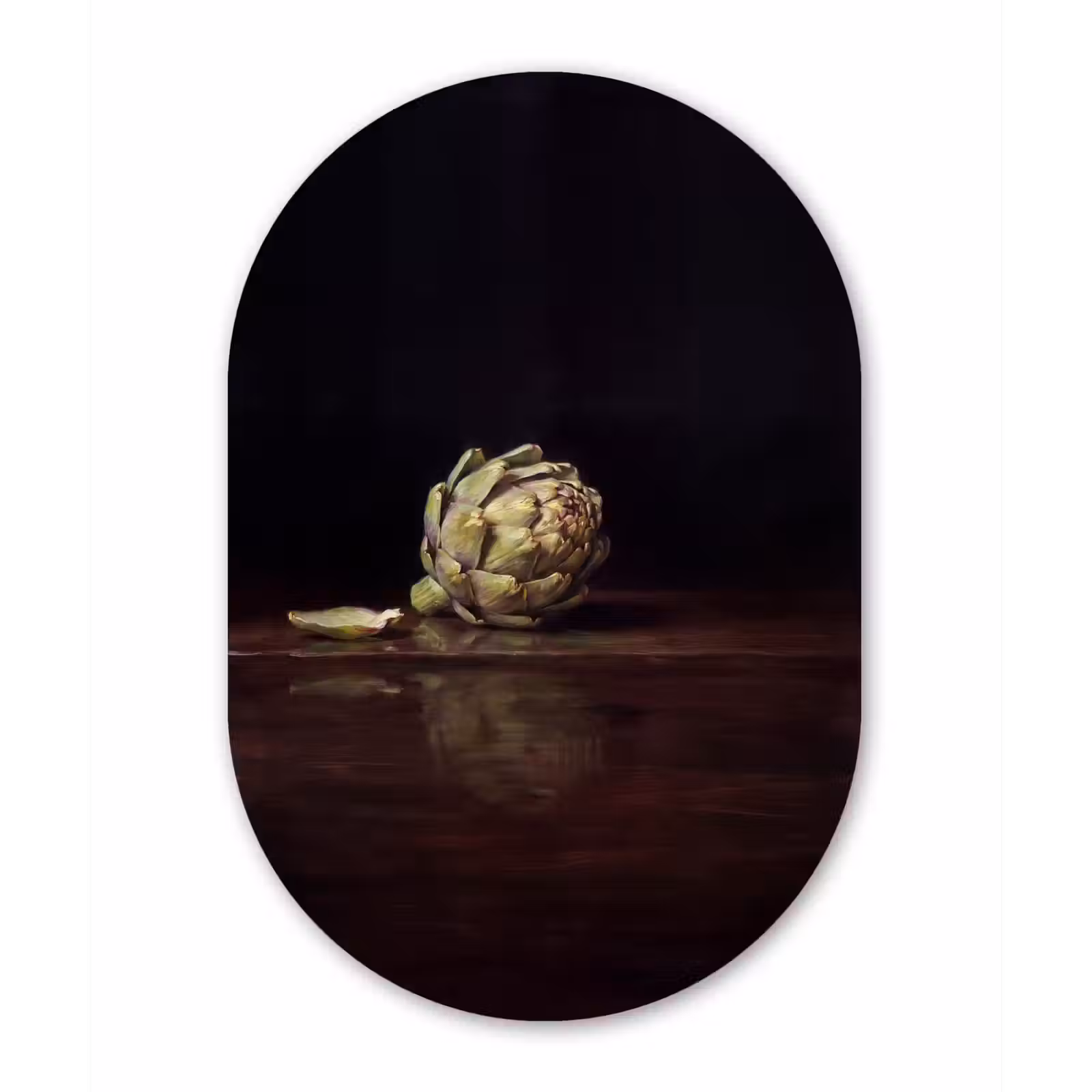 aluminium oval wall art - Artichoke - Food - Classic - Artichok - Eten - Klassiek Wandcirkel Ovaal Aluminium middel
