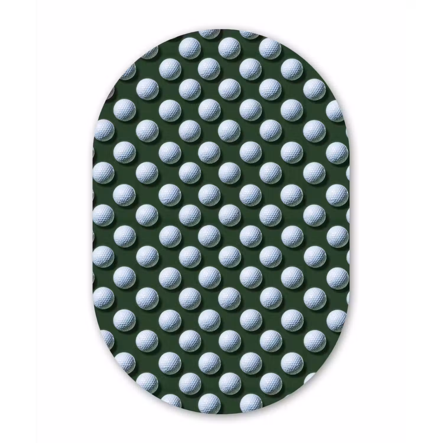 Ballen - Golf - Groen Wandcirkel Ovaal Aluminium middel 839 -3d
