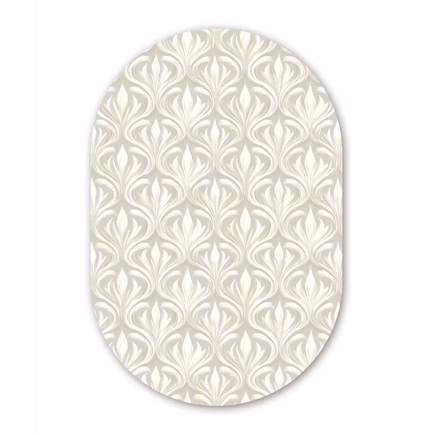 Barok - Patroon - Beige Wandcirkel Ovaal Aluminium middel 839 -3d