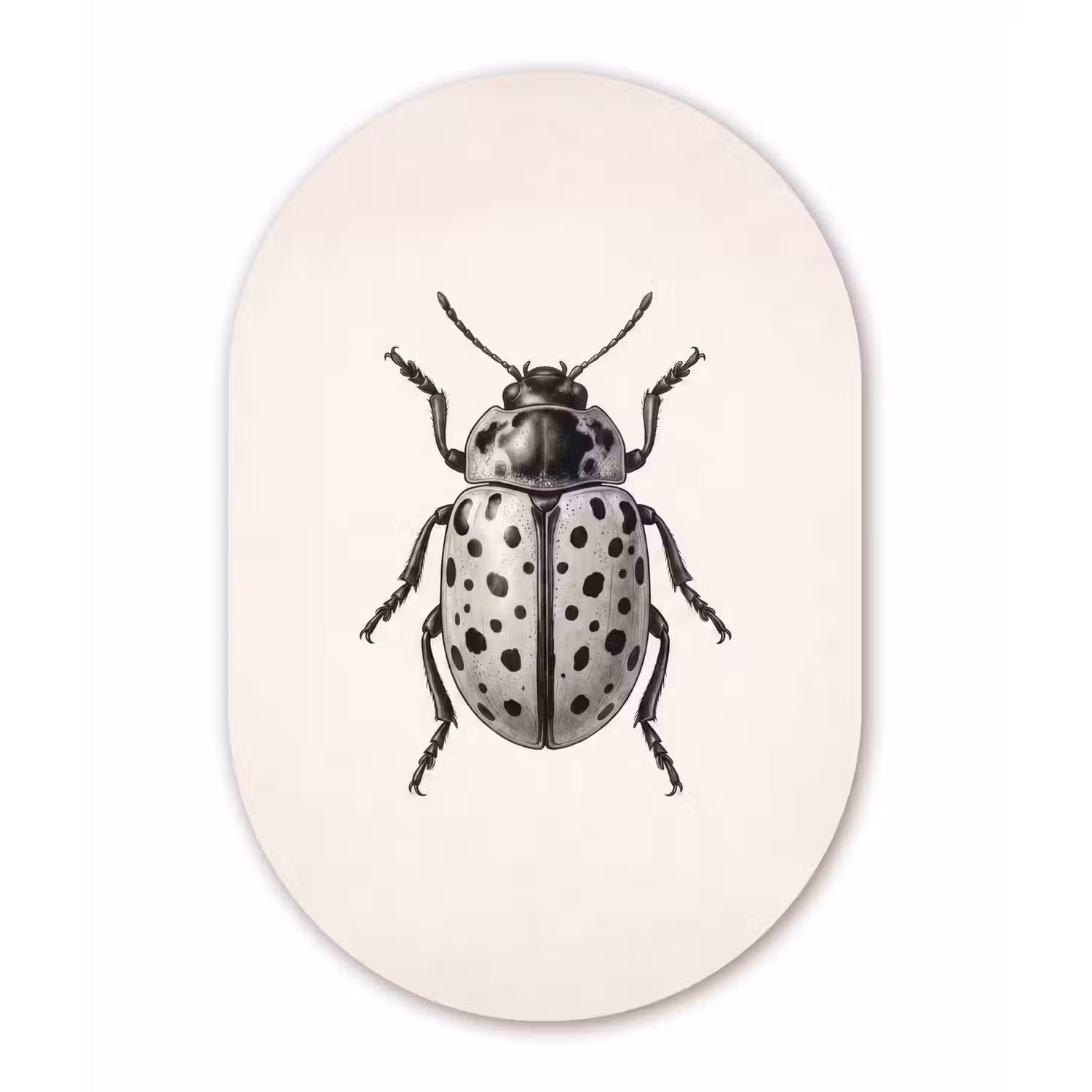 Kever - Insect - Vintage Wandcirkel Ovaal Aluminium middel -3d