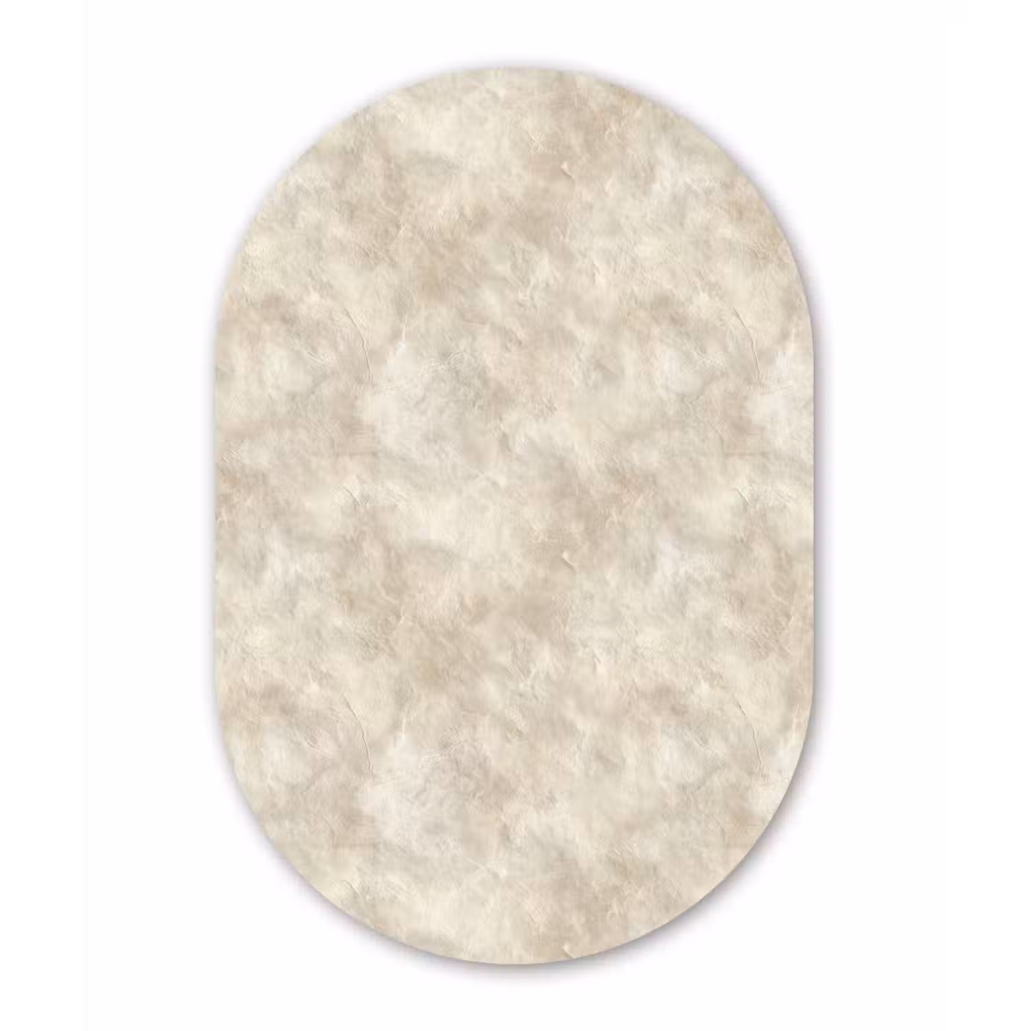 Beige - Reliëfstructuur - Natuursteen Wandcirkel Ovaal Aluminium middel 839 -3d