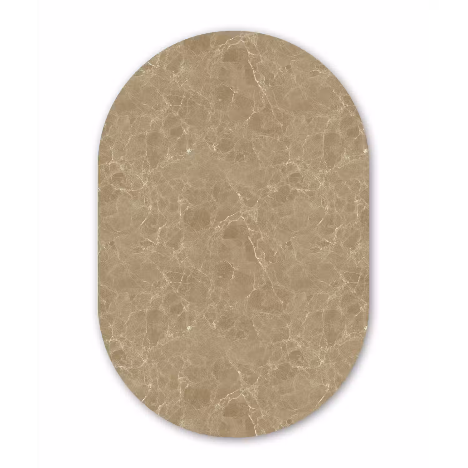 Beige - Marmer - Witte aders Wandcirkel Ovaal Aluminium middel 839 -3d