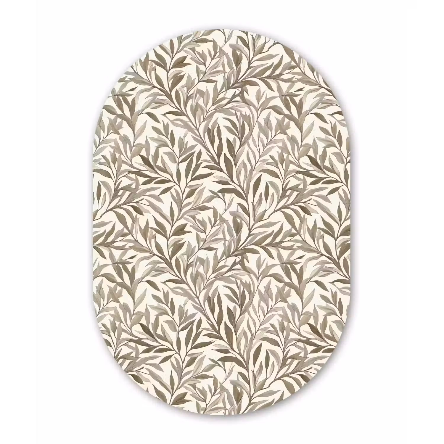 Takken - Botanisch - Taupe Wandcirkel Ovaal Aluminium middel 839 -3d