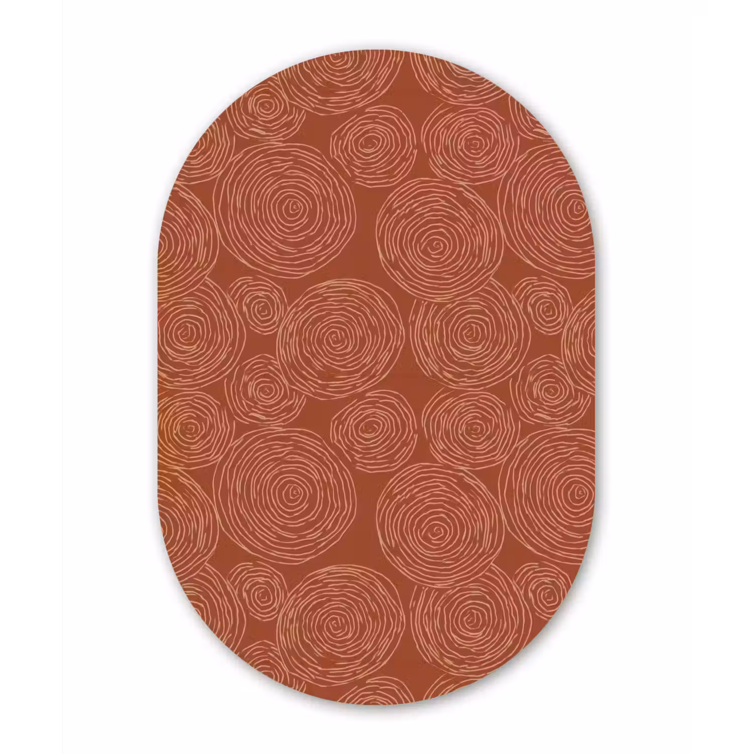 Cirkels - Abstract - Artistiek - Terracotta Wandcirkel Ovaal Aluminium middel 839 -3d