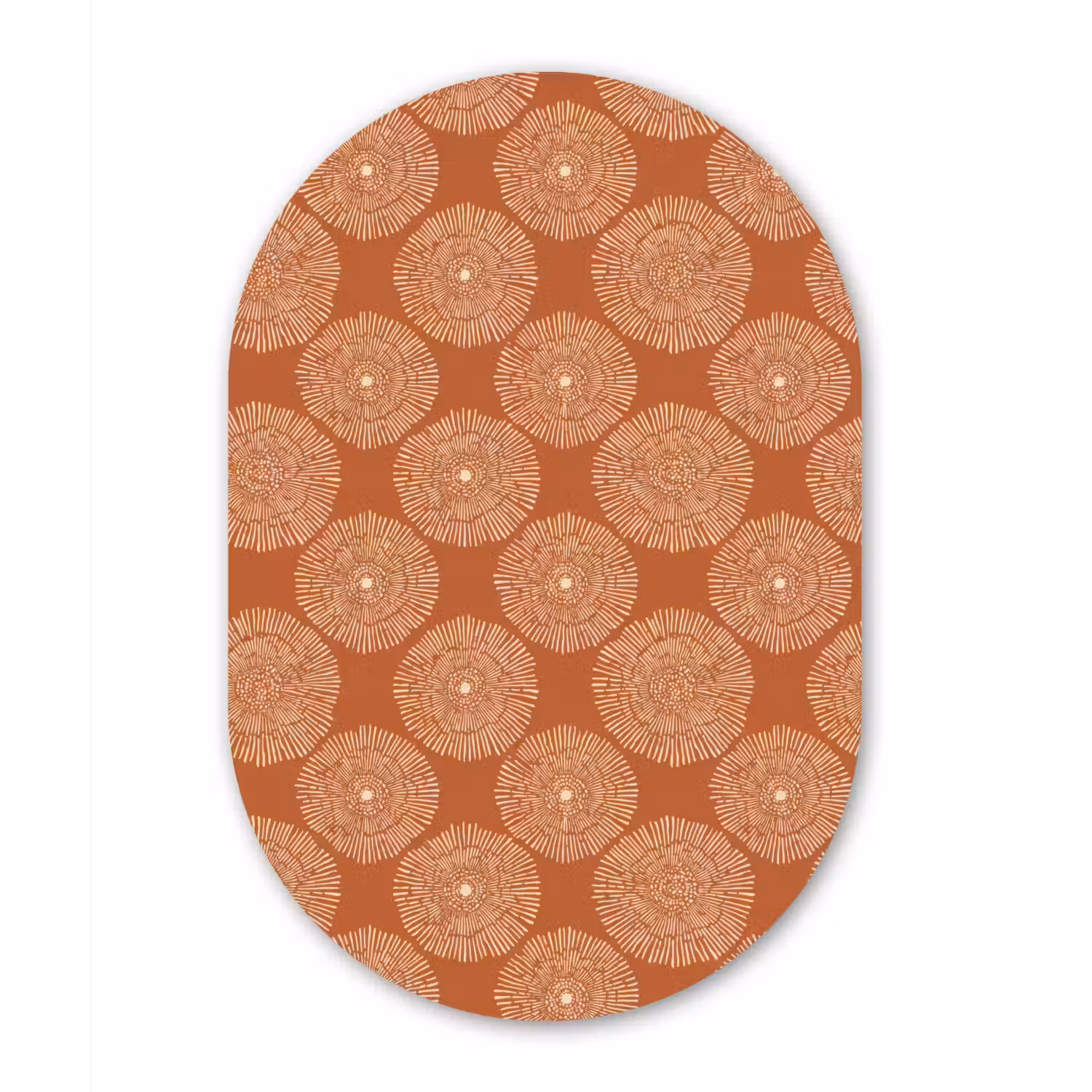 Cirkels - Grafisch - Patroon - Terracotta Wandcirkel Ovaal Aluminium middel 839 -3d