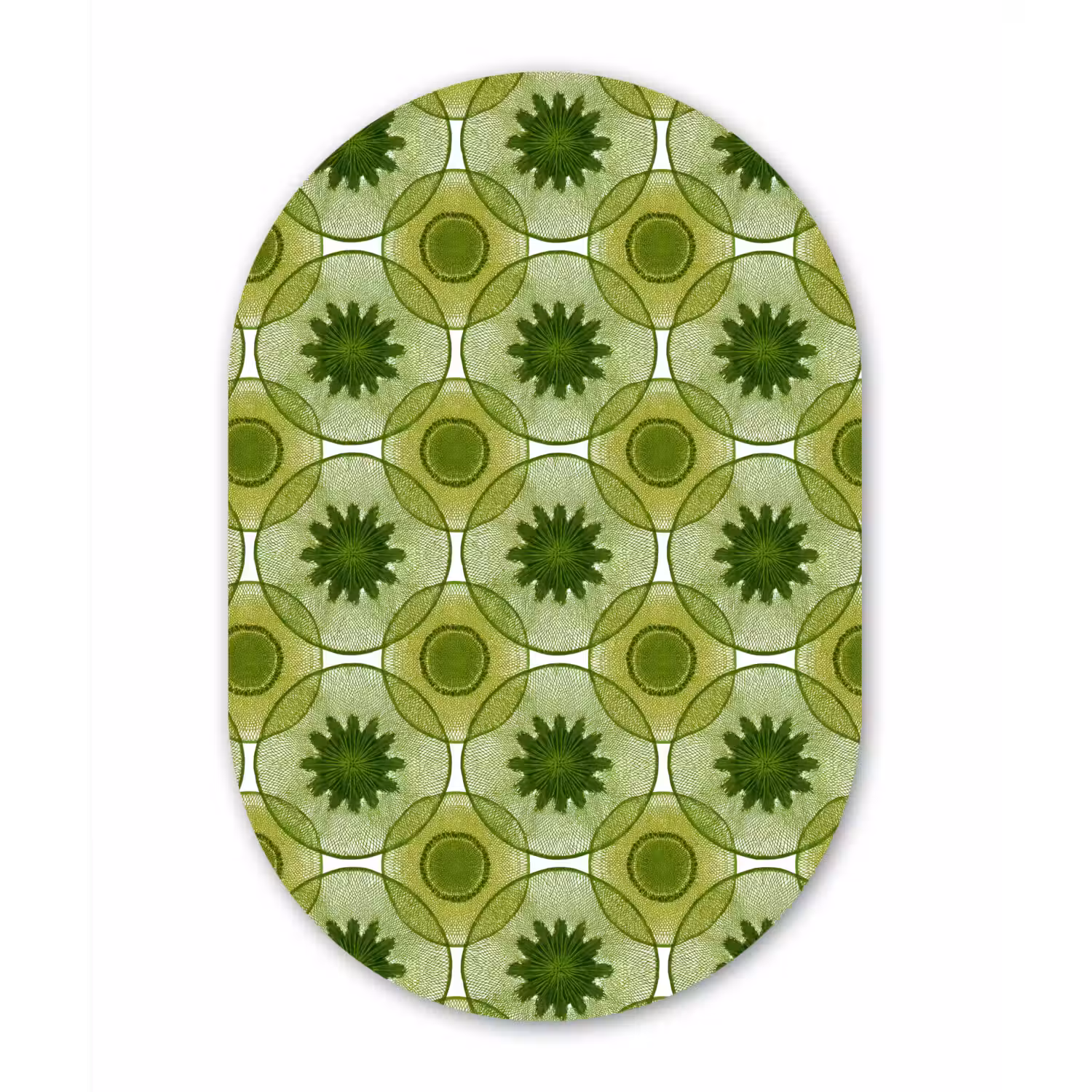 Cirkels - Patroon - Groen Wandcirkel Ovaal Aluminium middel 839 -3d