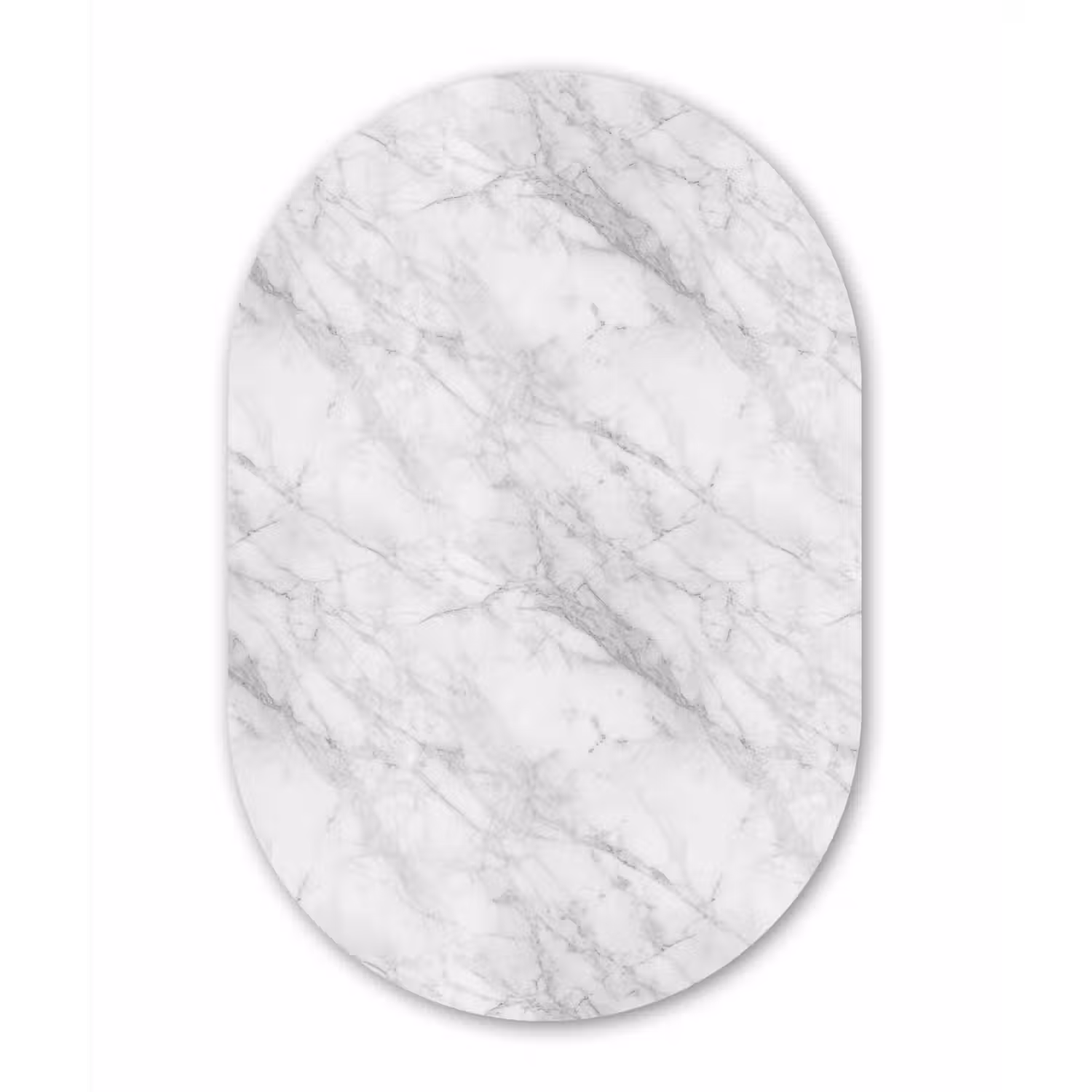 Klassiek - Marmer - Grijs Wandcirkel Ovaal Aluminium middel 839 -3d