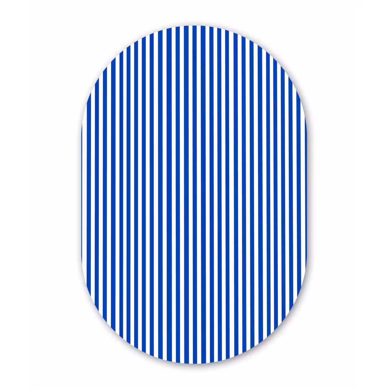 Klassiek - Strepen - Blauw Wandcirkel Ovaal Aluminium middel 839 -3d