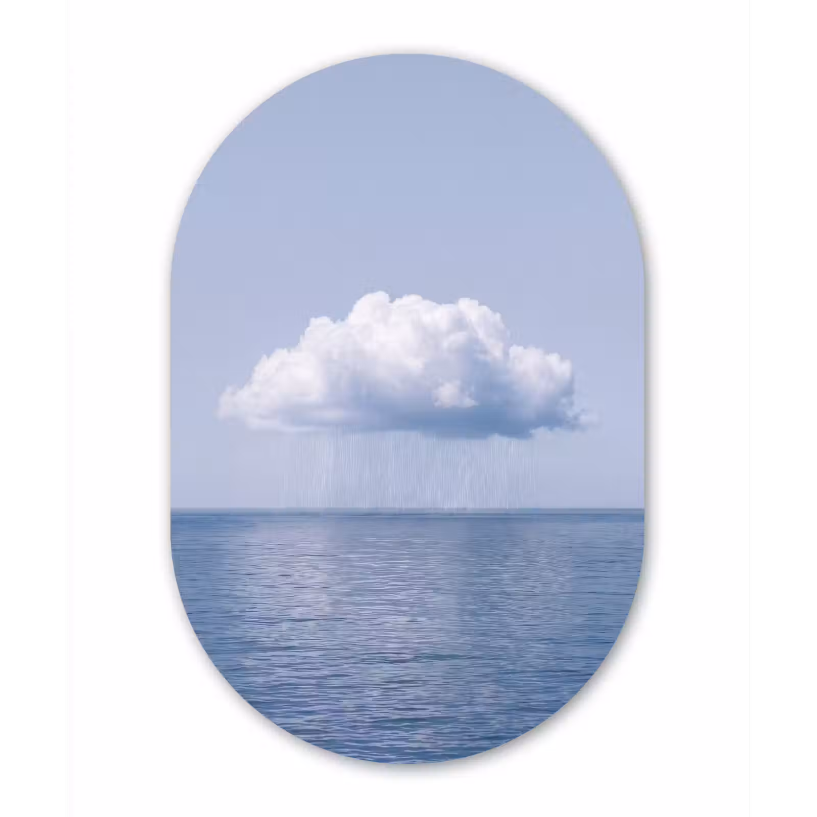 aluminium oval wall art - Cloud - Rain - Nature - Wolk - Regen - Natuur Wandcirkel Ovaal Aluminium middel