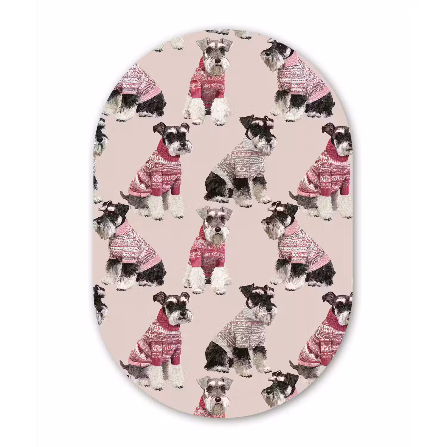 Honden - Truien - Rood Wandcirkel Ovaal Aluminium middel 839 -3d