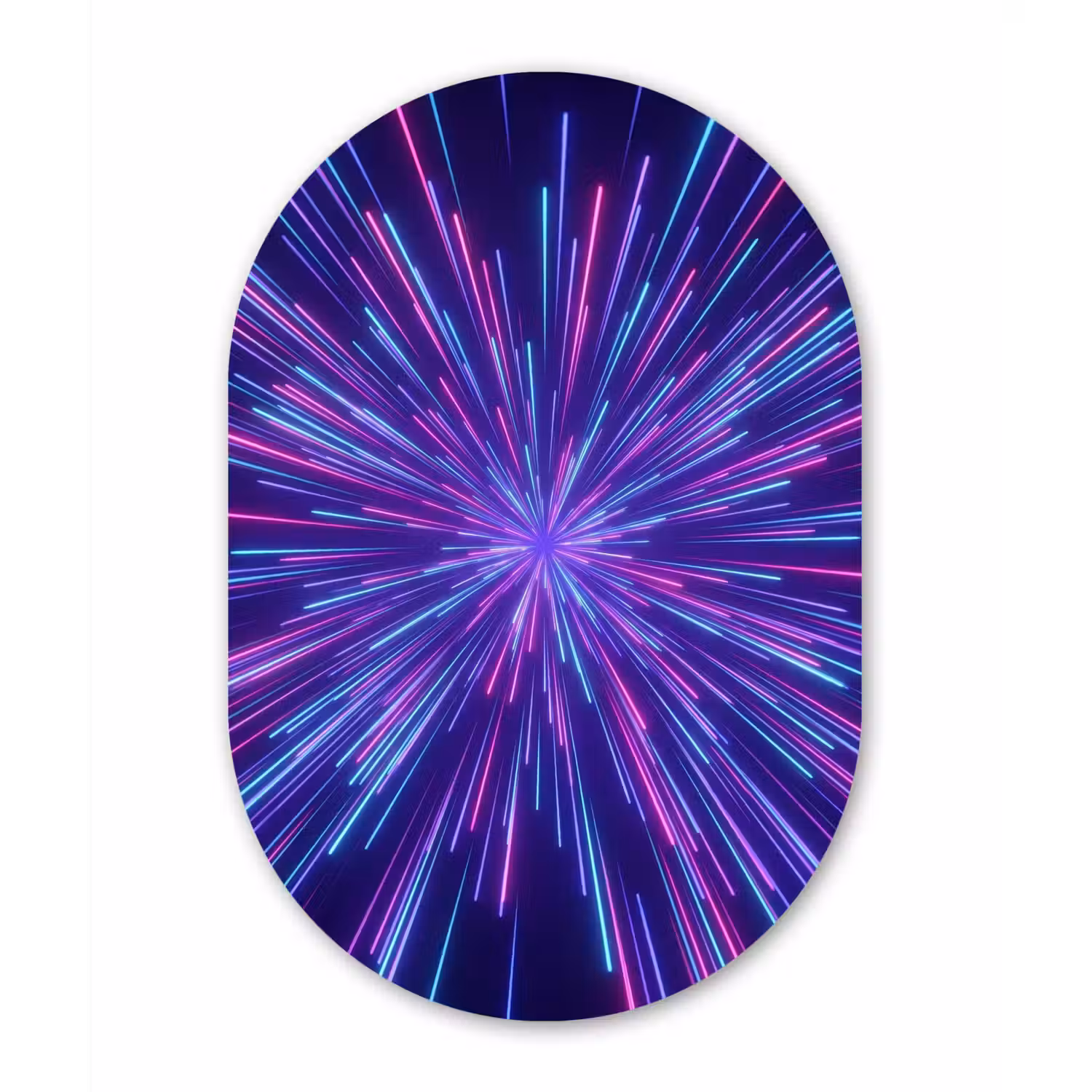 Dynamisch - Ruimte - Kleurrijk Wandcirkel Ovaal Aluminium middel -3d