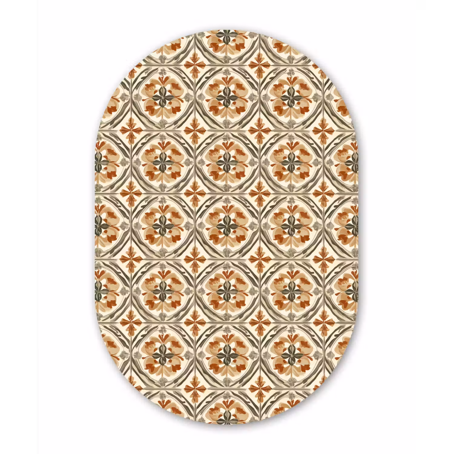 Elegant - Antiek - Kleurrijk Wandcirkel Ovaal Aluminium middel 839 -3d