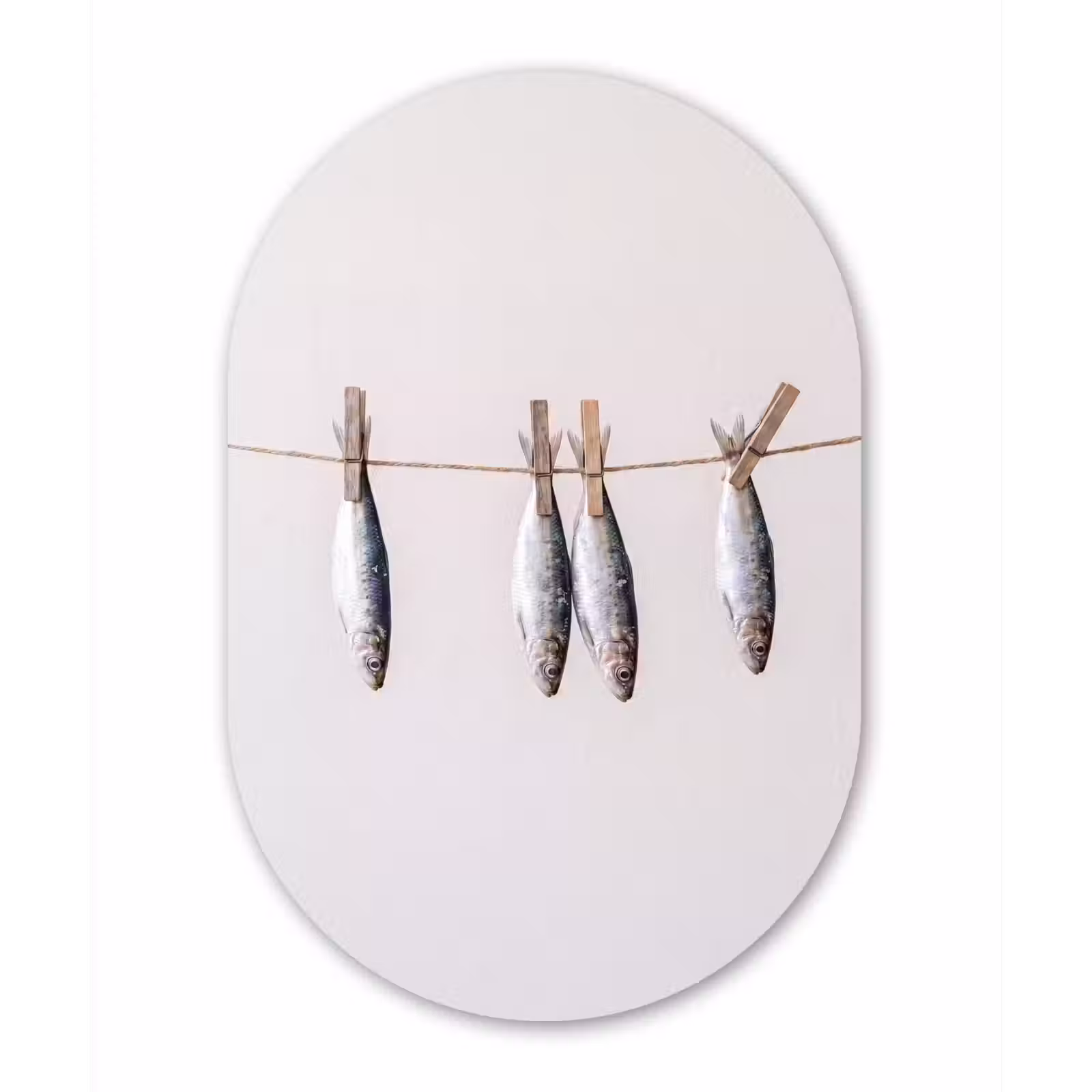 aluminium oval wall art - Fish - Hanging - Food - Vis - Hangend - Eten Wandcirkel Ovaal Aluminium middel