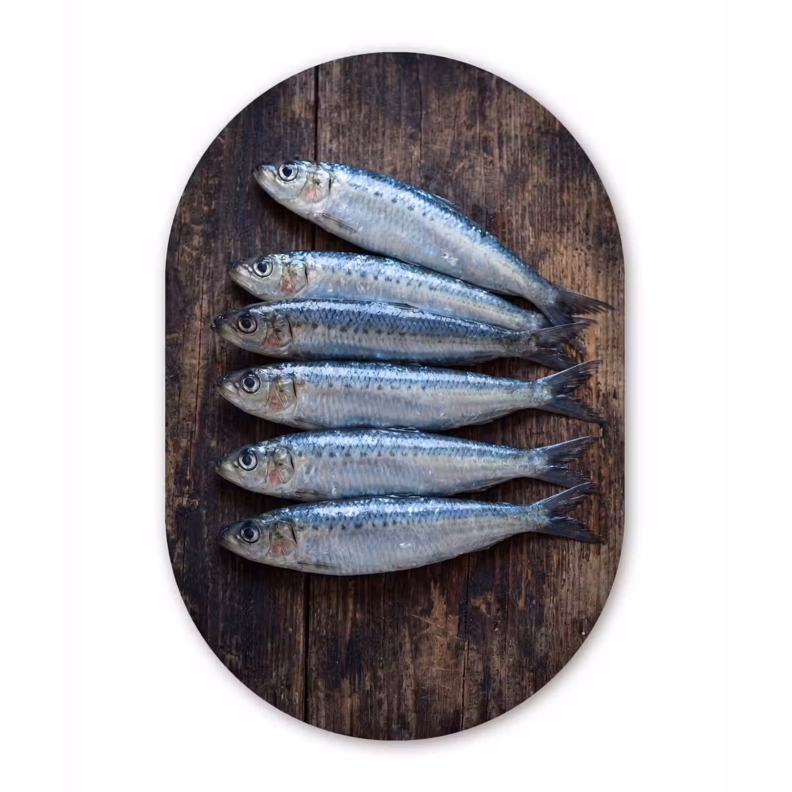 aluminium oval wall art - Fish - Wood - Food - Vis - Hout - Eten Wandcirkel Ovaal Aluminium middel