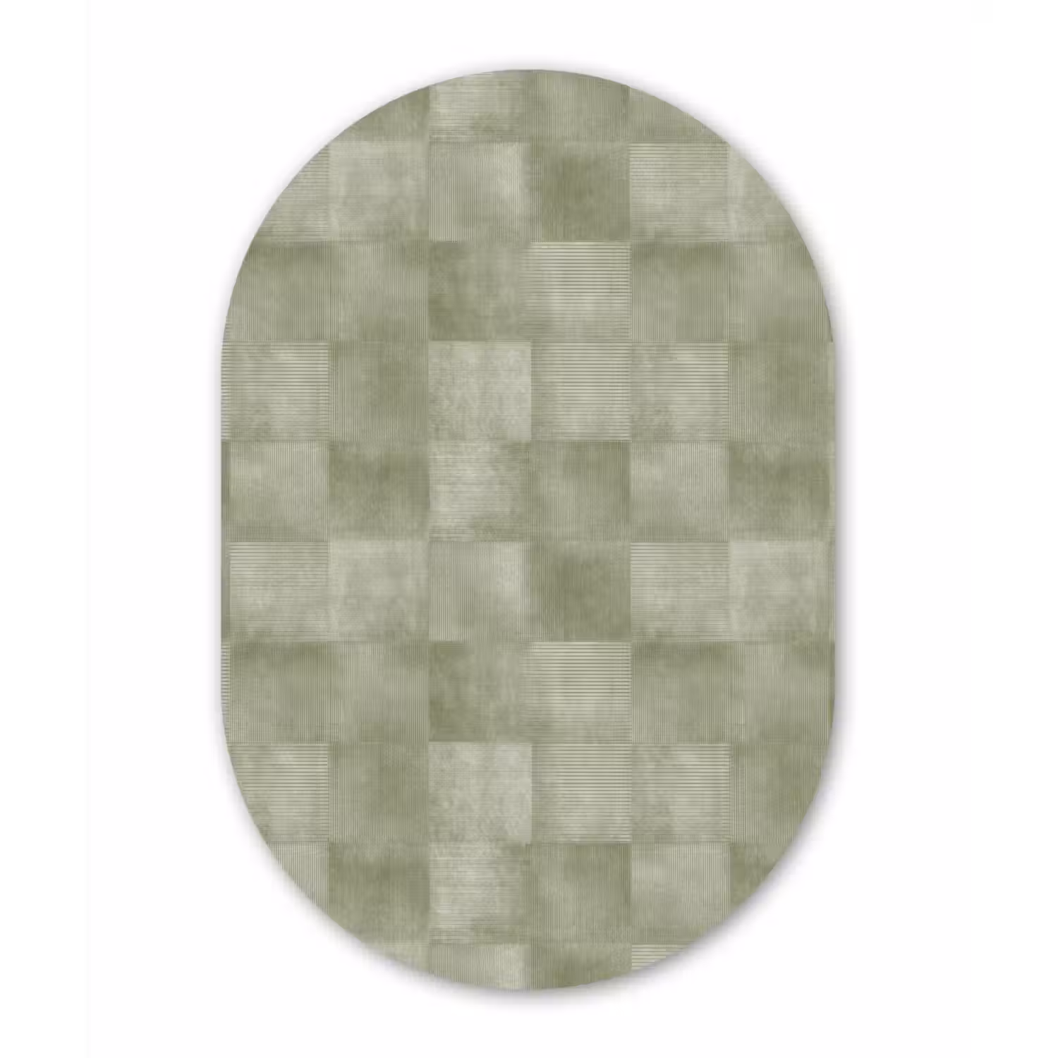 Vlakken - Rustiek - Groen Wandcirkel Ovaal Aluminium middel 839 -3d