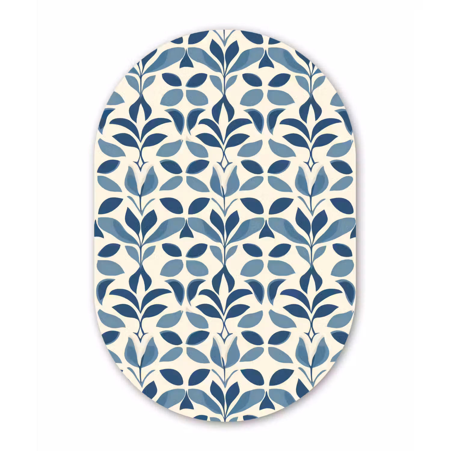 Flora - Modern - Blauw Wandcirkel Ovaal Aluminium middel 839 -3d