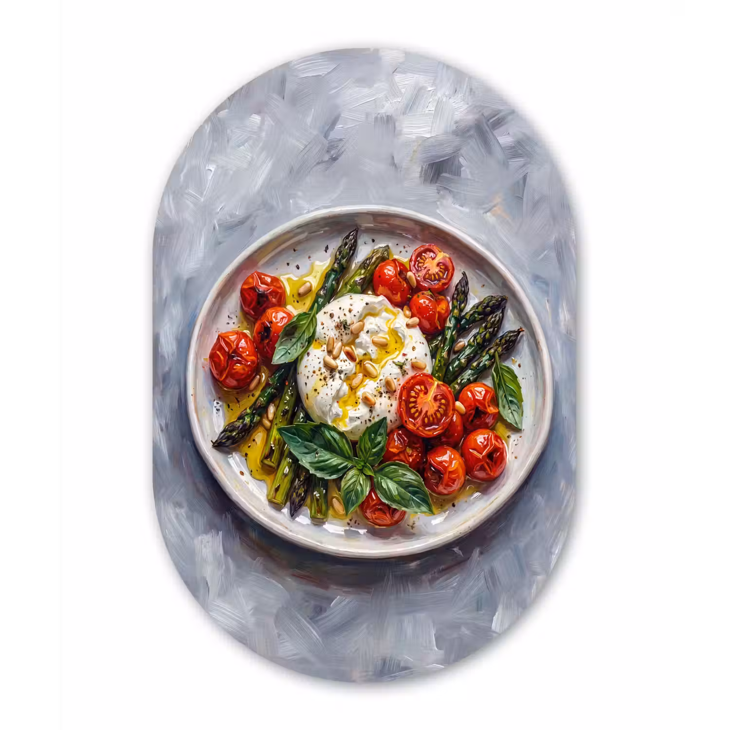 Eten - Groenten - Kaas - Modern - Vers Wandcirkel Ovaal Aluminium middel -3d