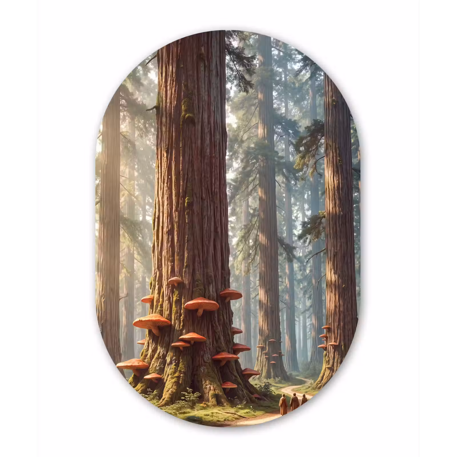 aluminium oval wall art - Forest - Trees - Nature - Bos - Bomen - Natuur Wandcirkel Ovaal Aluminium middel