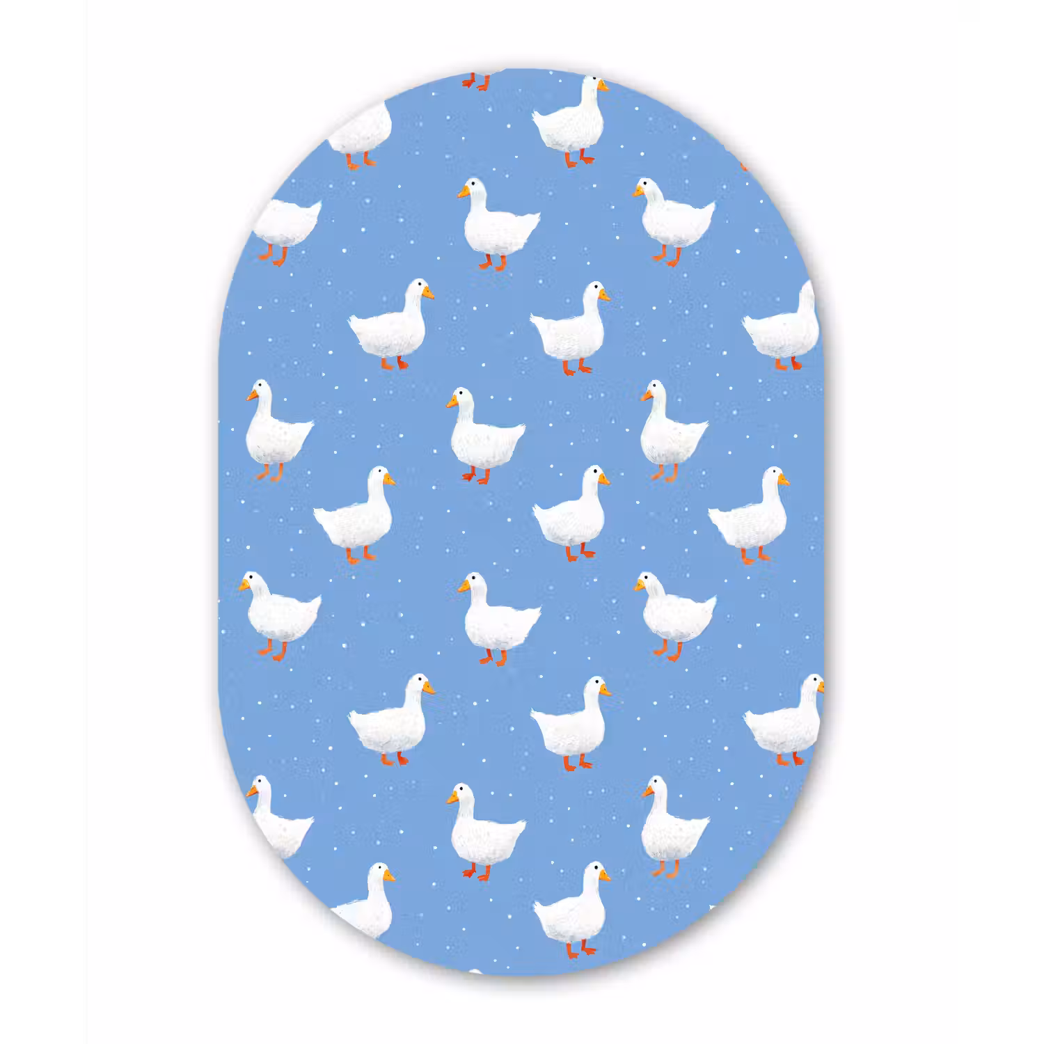 Ganzen - Elegant - Blauw Wandcirkel Ovaal Aluminium middel 839 -3d