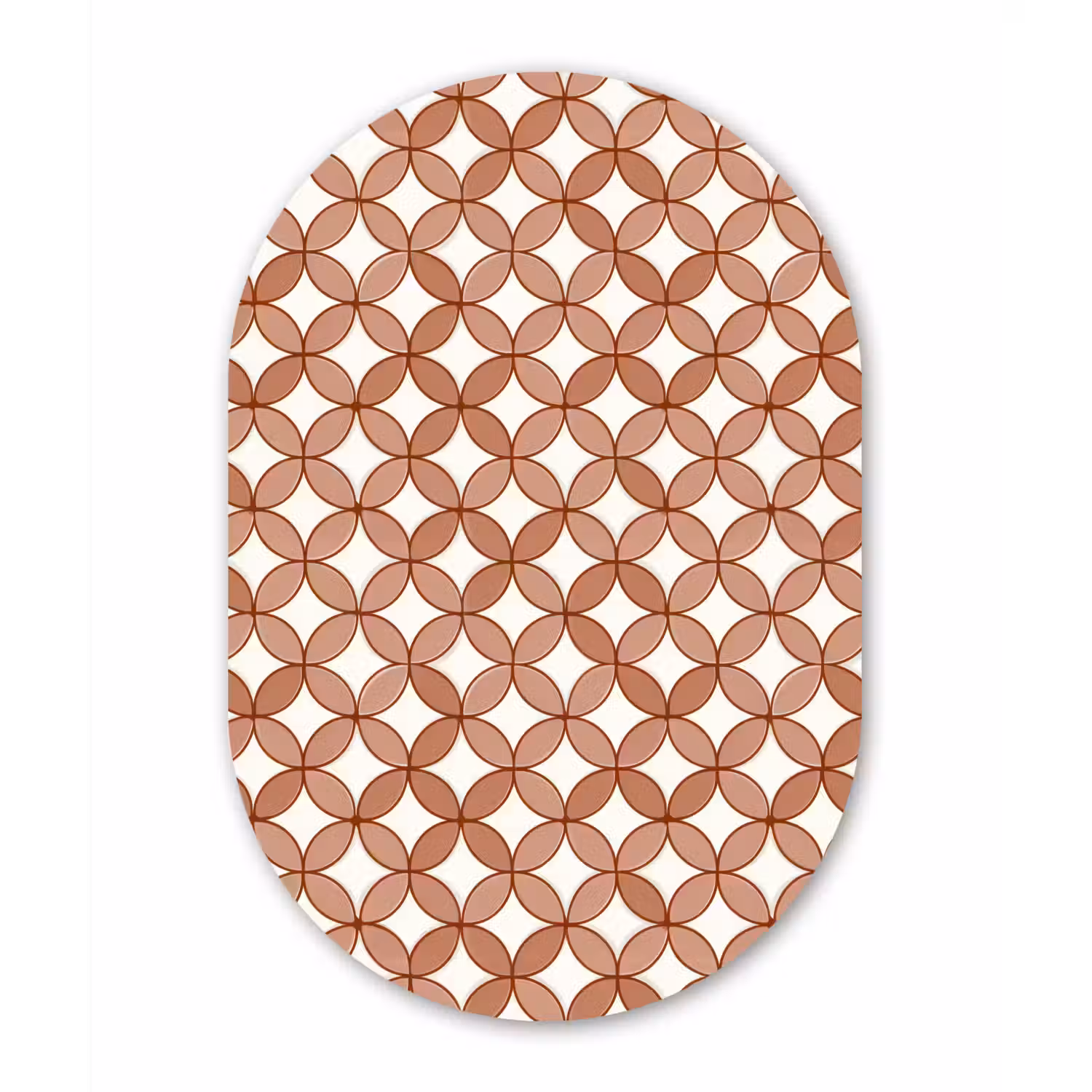Geometrisch - Cirkels - Modern - Terracotta Wandcirkel Ovaal Aluminium middel 839 -3d