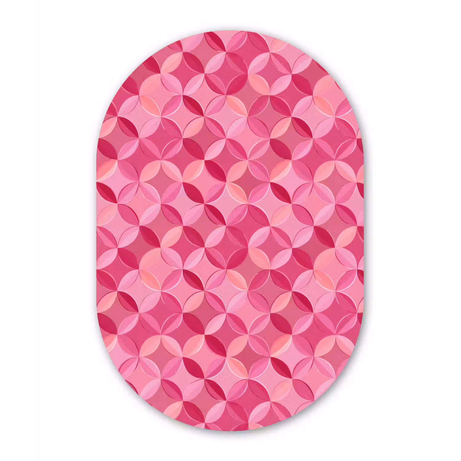 Geometrisch - Mozaïek - Modern - Roze Wandcirkel Ovaal Aluminium middel 839 -3d