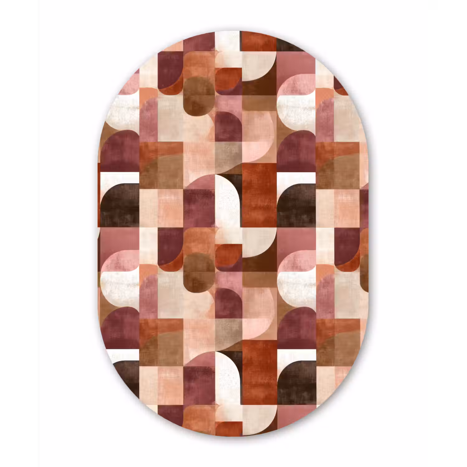 Geometrie - Modern - Retro Wandcirkel Ovaal Aluminium middel 839 -3d