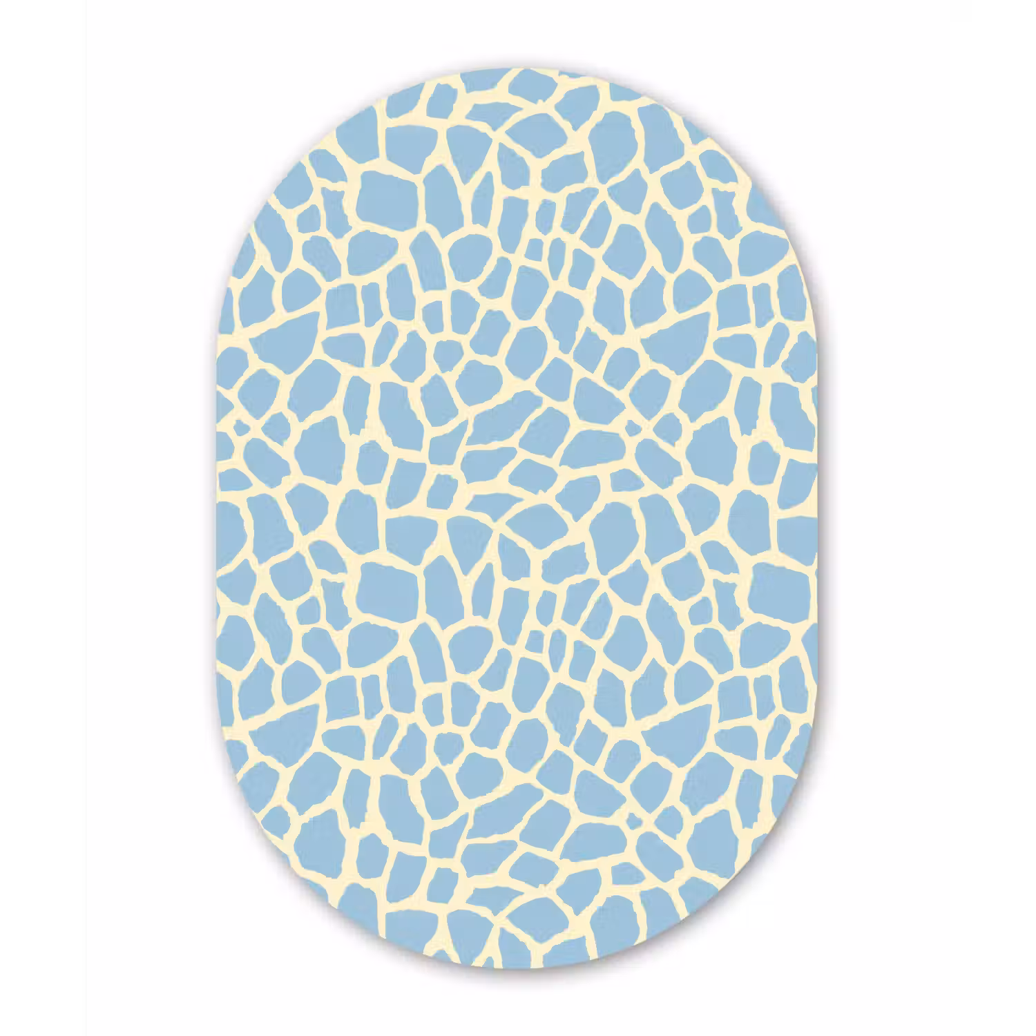 Giraf - Modern - Blauw Wandcirkel Ovaal Aluminium middel 839 -3d