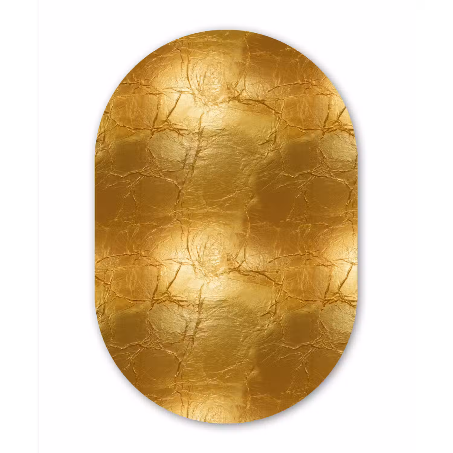 Bladgoud - Vintage - Textuur - Warm Goud Wandcirkel Ovaal Aluminium middel 839 -3d