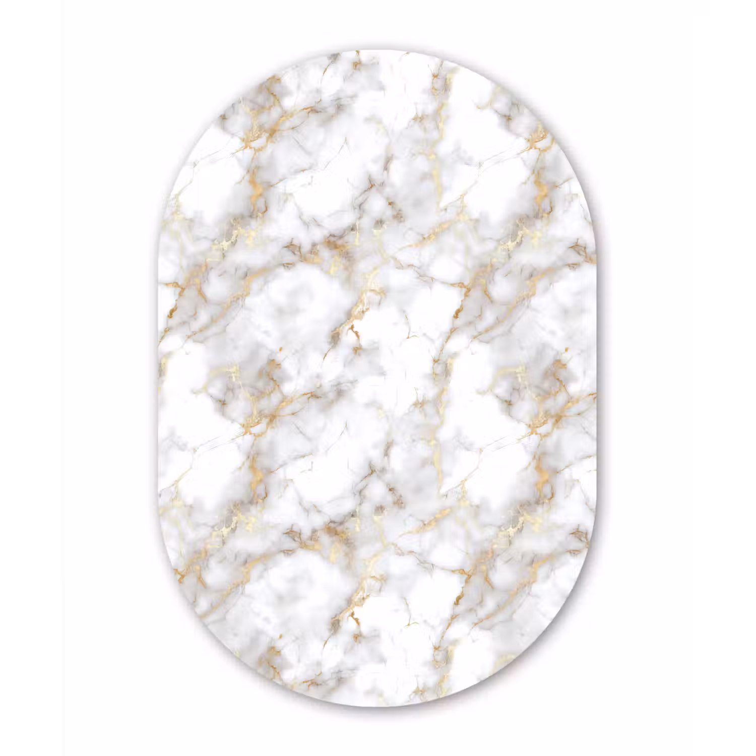 Gouden aders - Marmer - Wit Wandcirkel Ovaal Aluminium middel 839 -3d