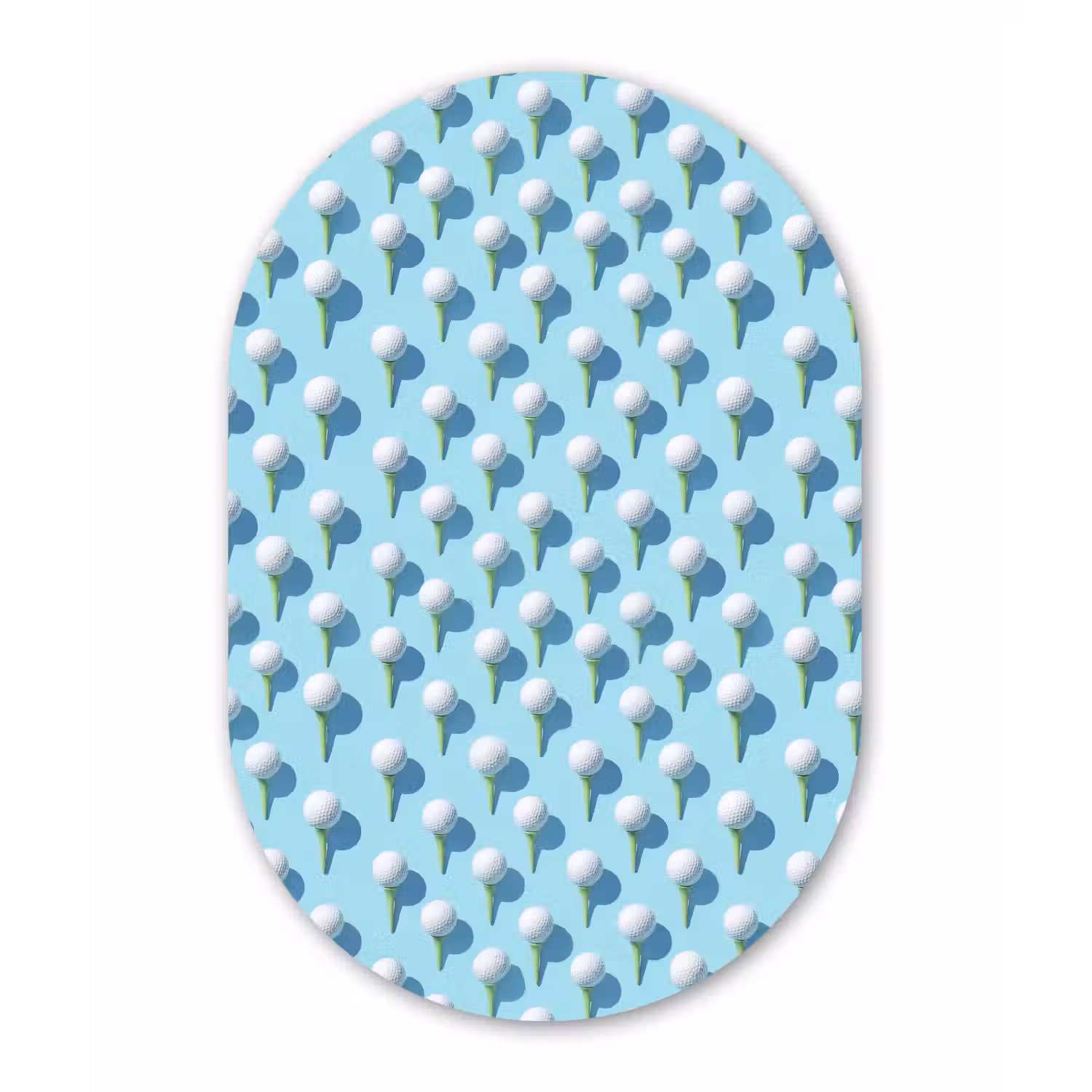 Golf - Ballen - Blauw Wandcirkel Ovaal Aluminium middel 839 -3d
