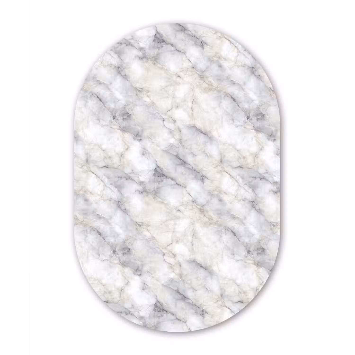 Grijs - Marmer - Gedetailleerd Wandcirkel Ovaal Aluminium middel 839 -3d
