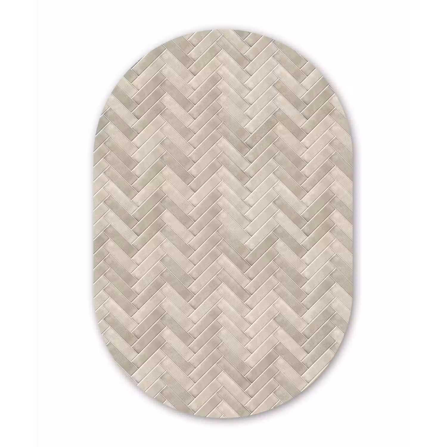 Visgraat - Wandtegel - Beige Wandcirkel Ovaal Aluminium middel 839 -3d
