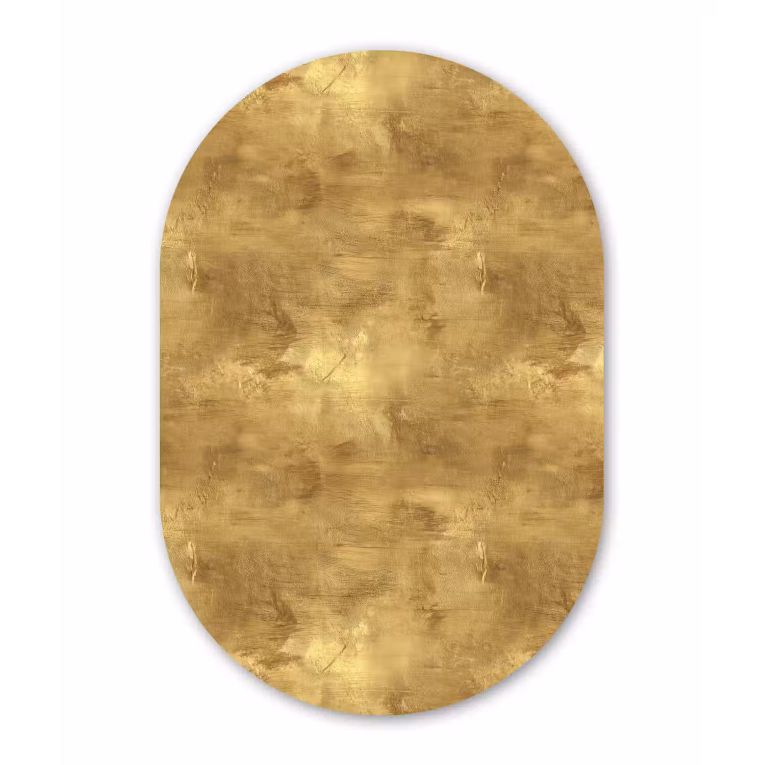 Industrieel - Textuur - Goud Wandcirkel Ovaal Aluminium middel 839 -3d