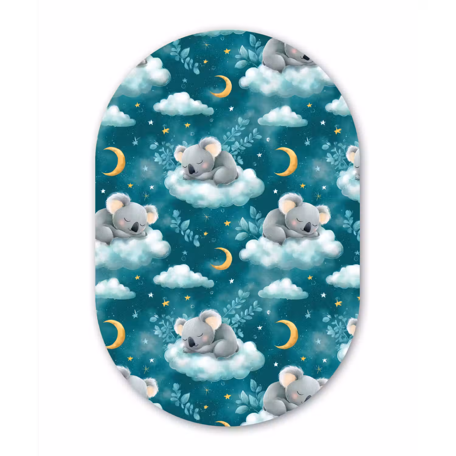 Koala's - Betoverend - Blauw Wandcirkel Ovaal Aluminium middel 839 -3d