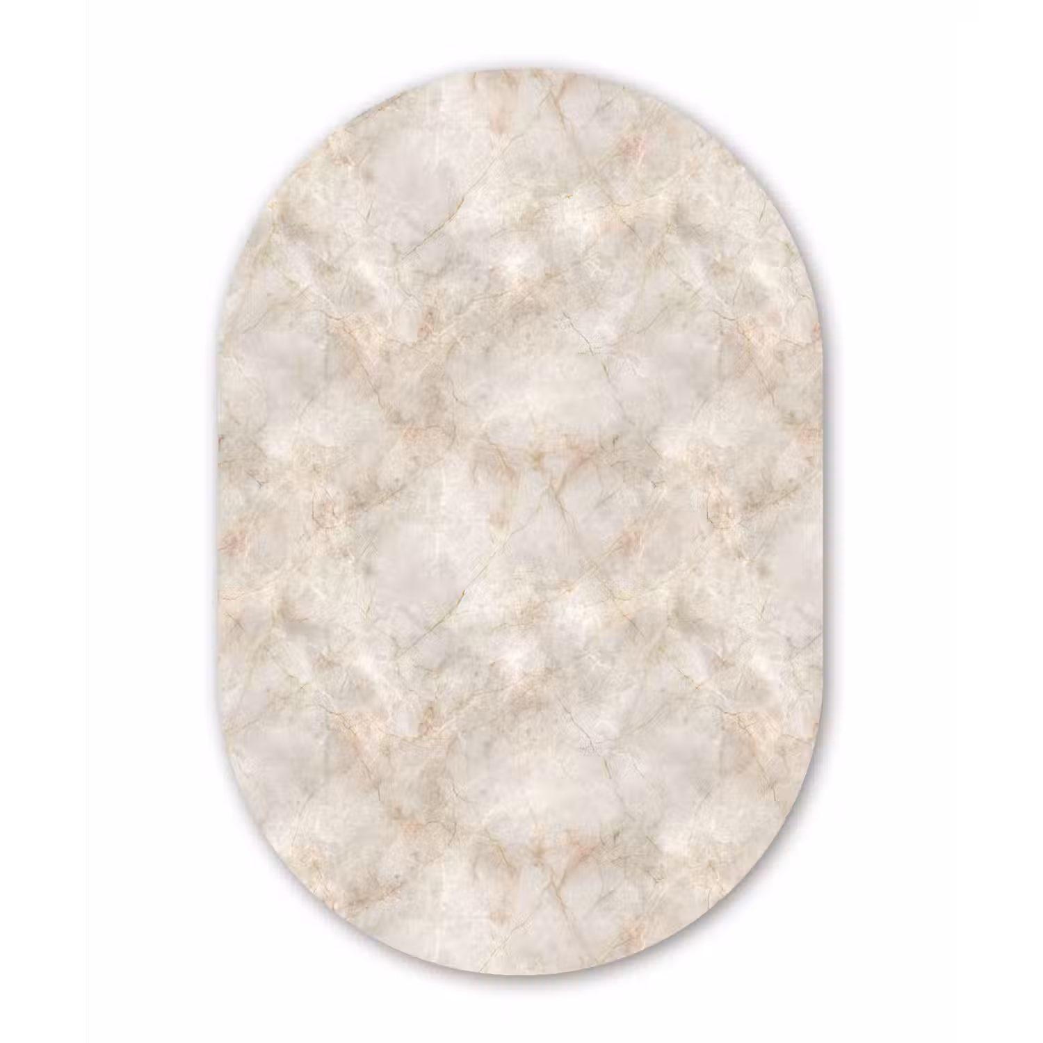 Lichtbeige - Goudbruine Nerven - Marmer Wandcirkel Ovaal Aluminium middel 839 -3d