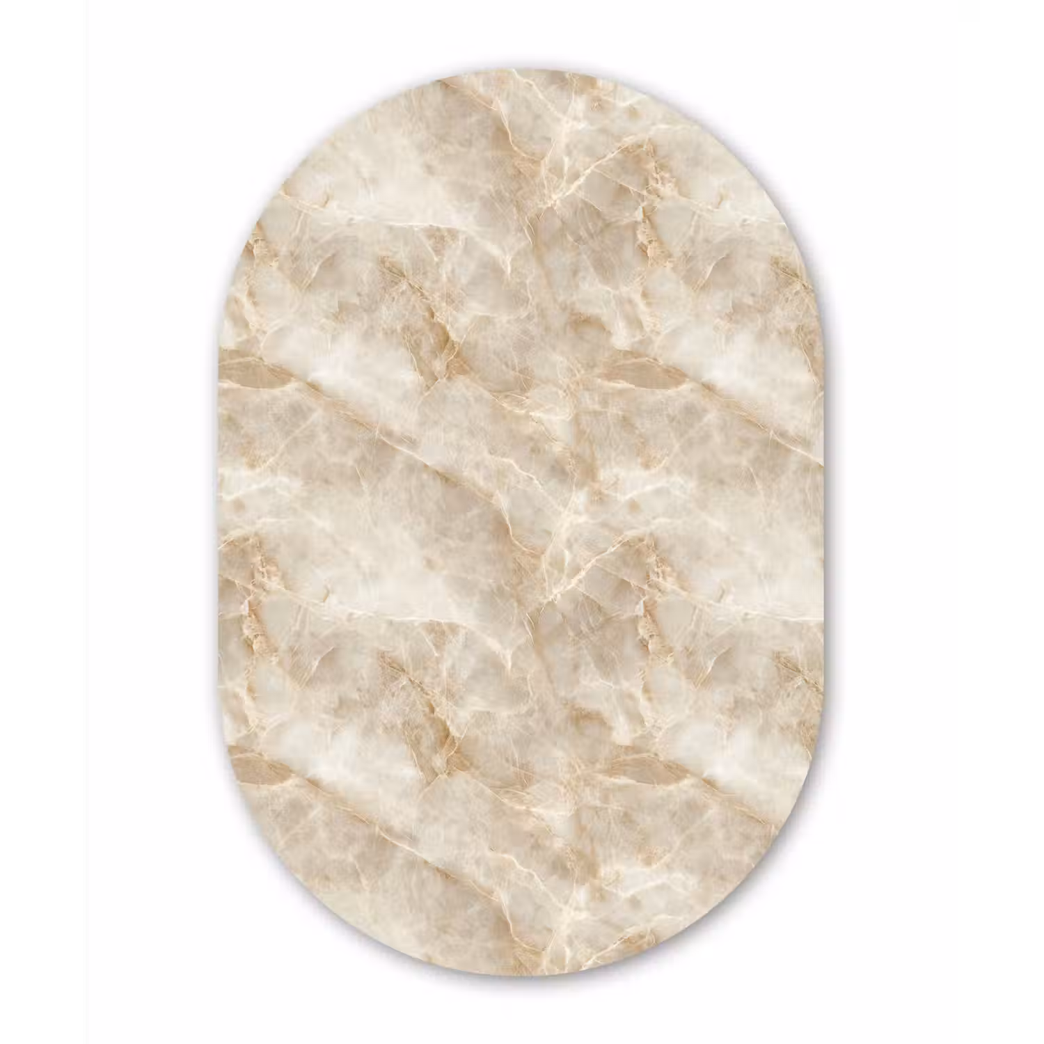 Lichtbeige - Onyx - Subtiel Wandcirkel Ovaal Aluminium middel 839 -3d