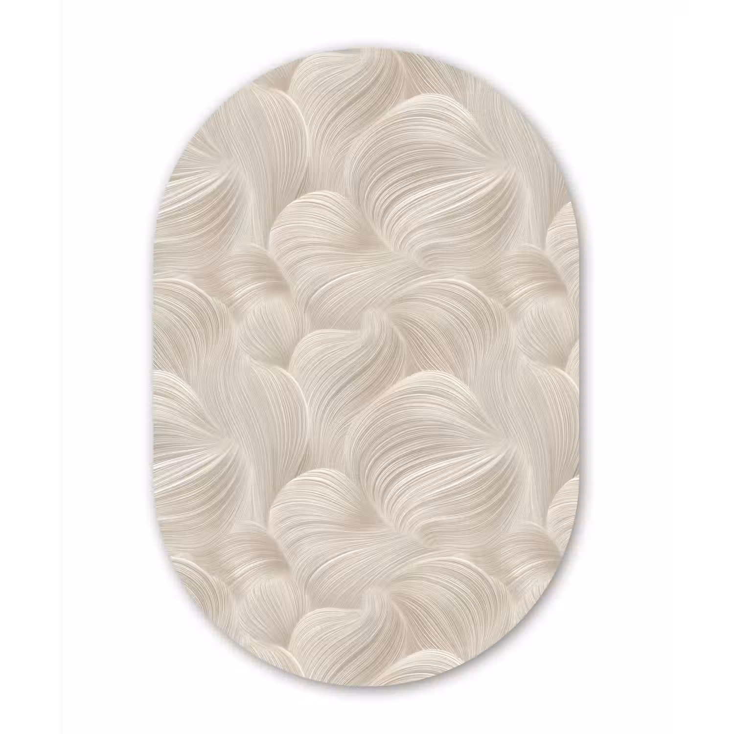 Lijnen - Waaier - Beige Wandcirkel Ovaal Aluminium middel 839 -3d
