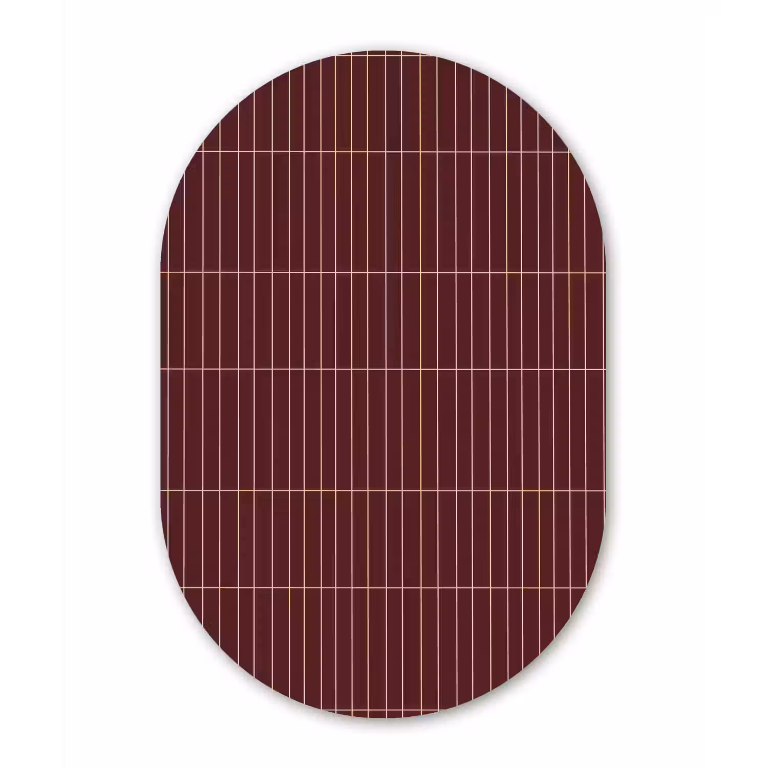 Lijnen - Patroon - Bordeaux Wandcirkel Ovaal Aluminium middel 839 -3d