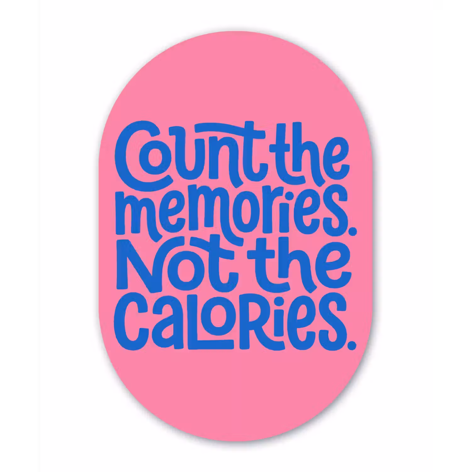 Memories - Roze - Blauw - Quote Wandcirkel Ovaal Aluminium middel -3d