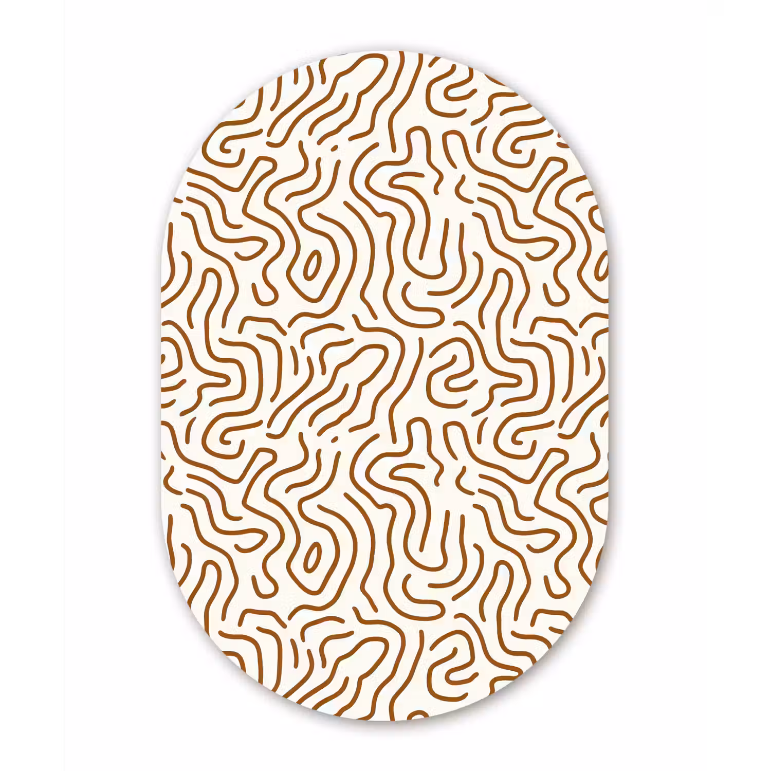 Minimalistisch - Patroon - Terracotta Wandcirkel Ovaal Aluminium middel 839 -3d