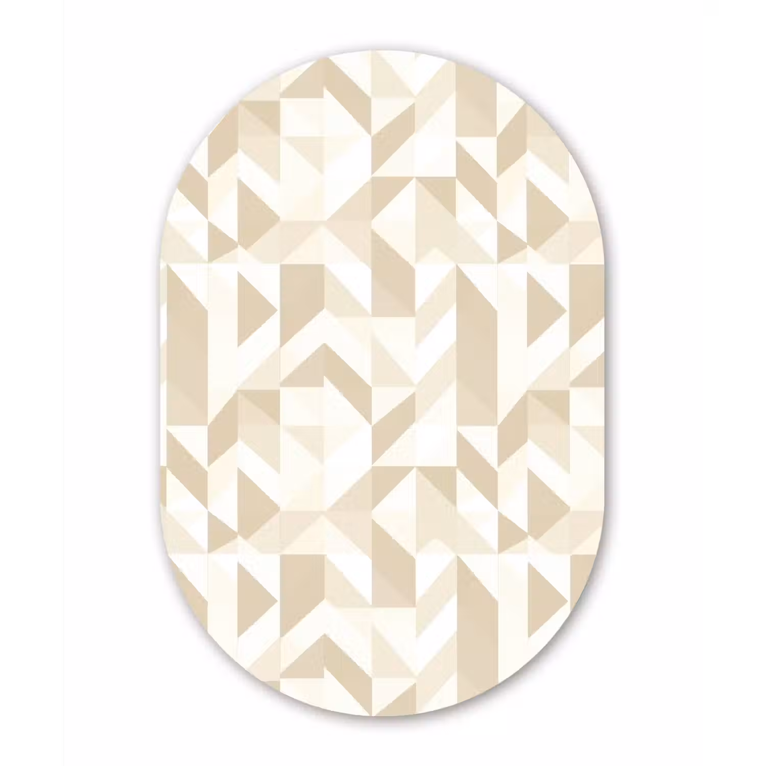 Modern - Abstract - Beige Wandcirkel Ovaal Aluminium middel 839 -3d
