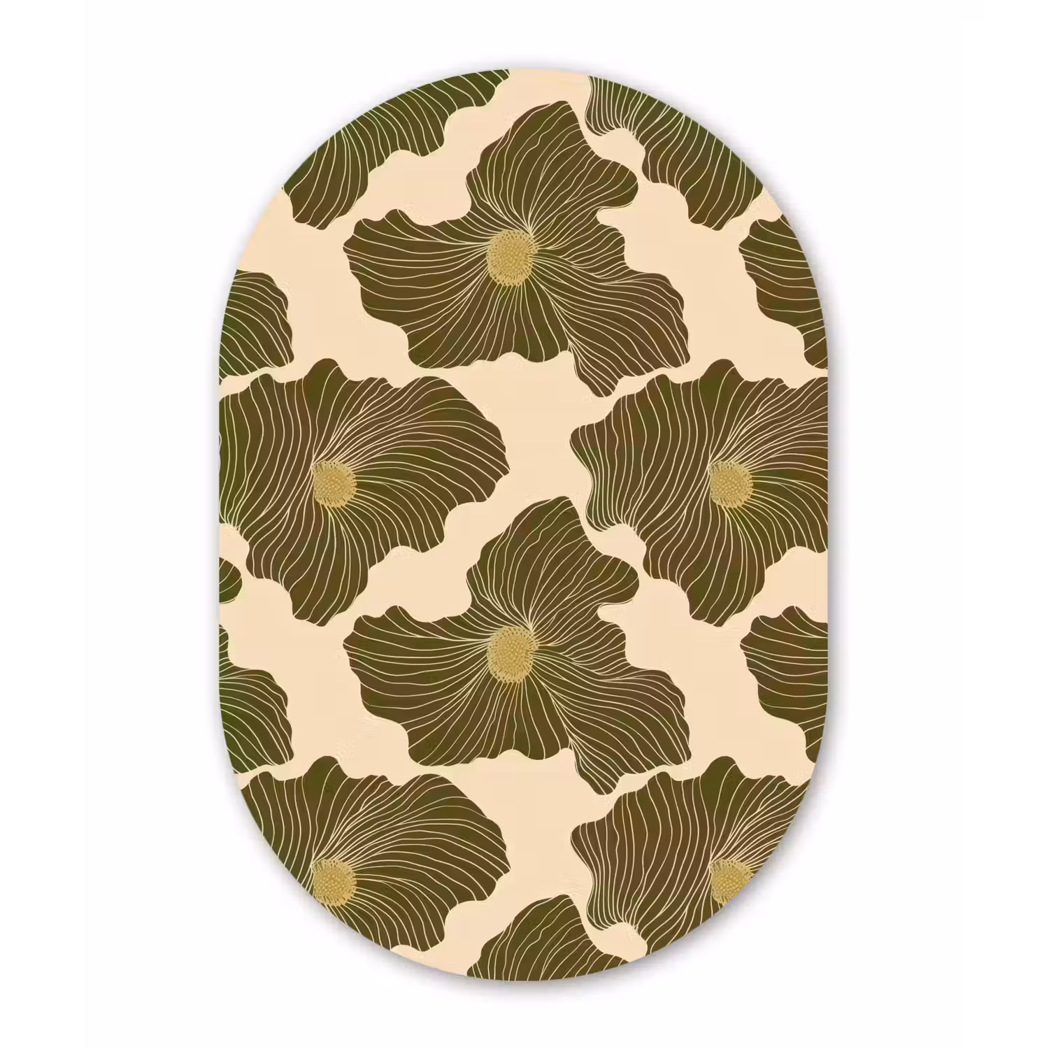 Modern - Abstract - Groen Wandcirkel Ovaal Aluminium middel 839 -3d