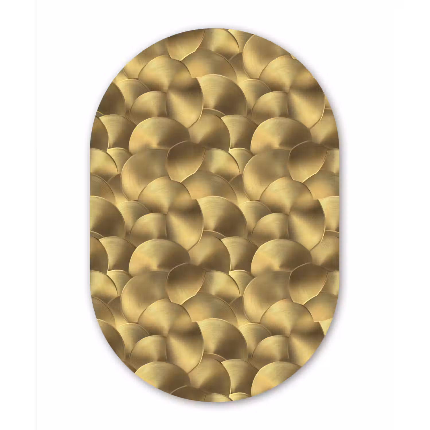 Modern - Cirkel - Goud Wandcirkel Ovaal Aluminium middel 839 -3d