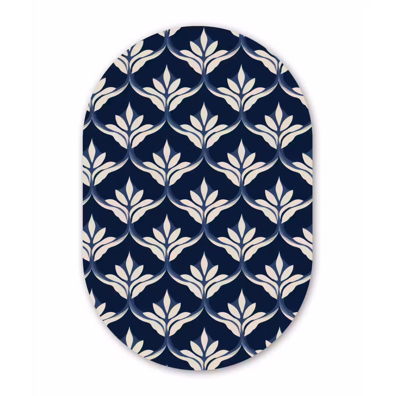 Modern - Ontwerp - Blauw Wandcirkel Ovaal Aluminium middel 839 -3d