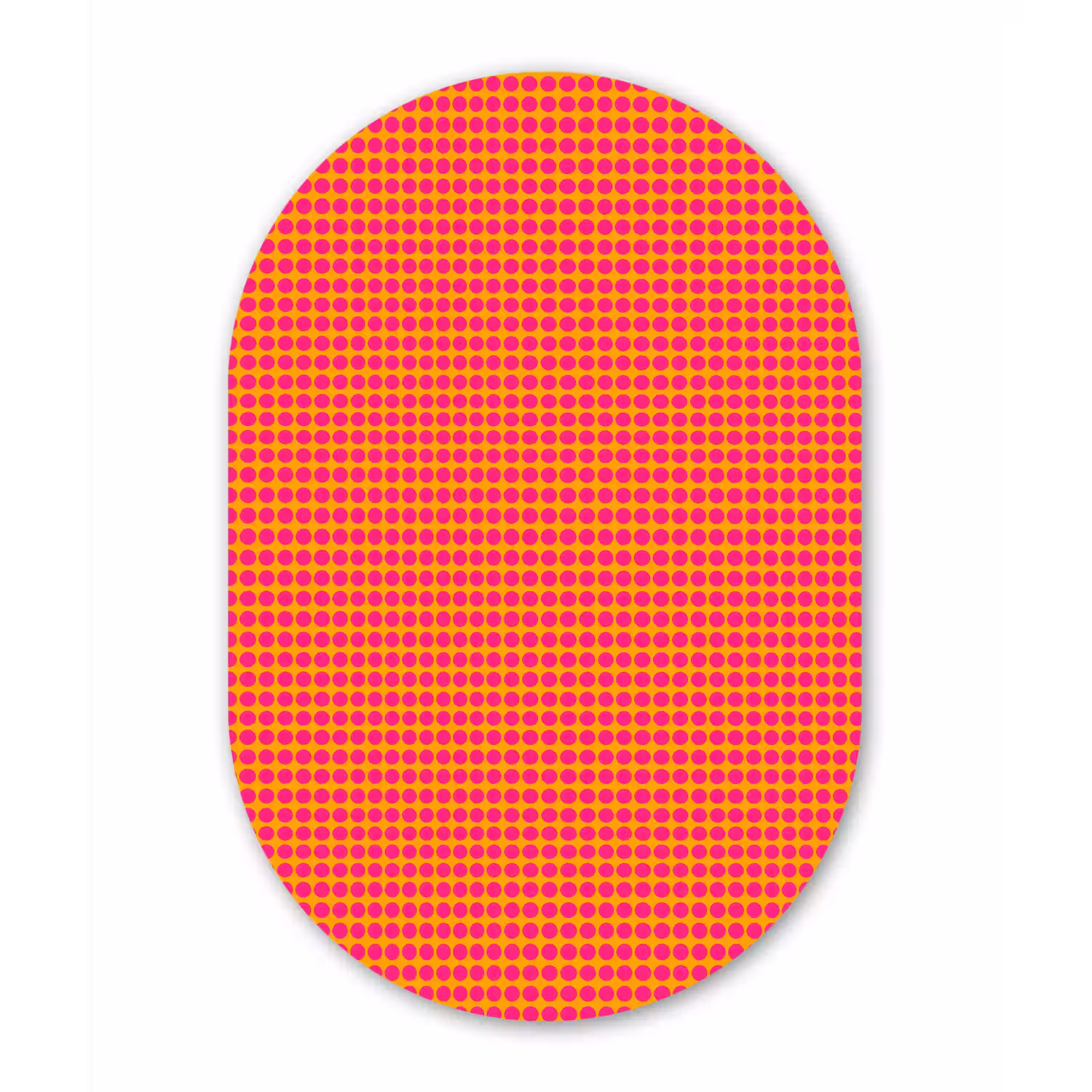Modern - Stippen - Oranje Wandcirkel Ovaal Aluminium middel 839 -3d